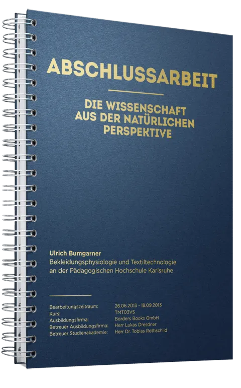 Abschlussarbeit als Spiralbindung HC Classic