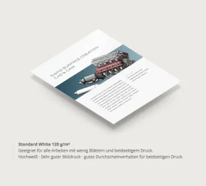 Nicht nur eine Farbseite wirkt freundlicher und moderner, auch das richtige Papier gehört dazu. Mit 7 verschiedenen Papiersorten bietet Druck deine Bachelorarbeit genügend Auswahl für jeden Geschmack.