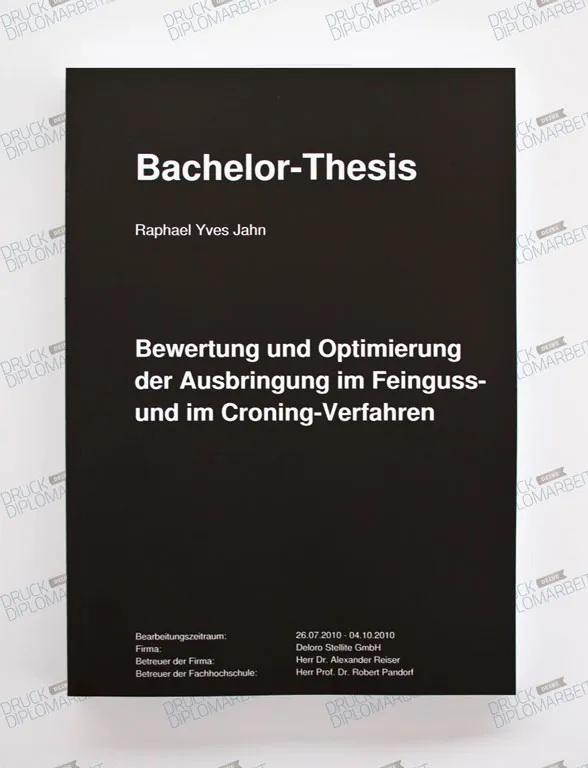 Bachelorarbeit drucken und binden mit Hardcover- oder Softcover-Bindung.