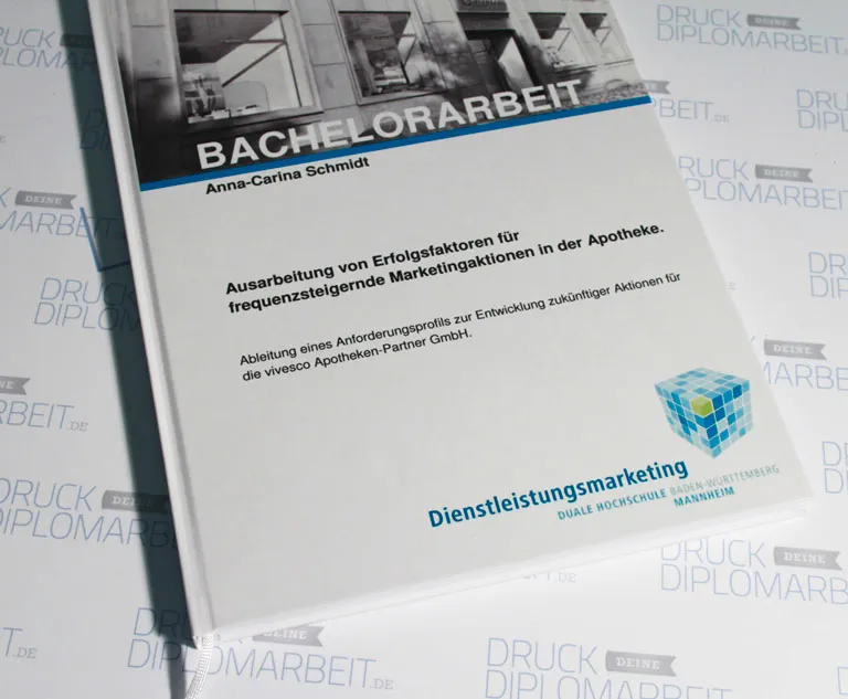 Bachelorarbeit drucken und binden mit Hardcover- oder Softcover-Bindung.