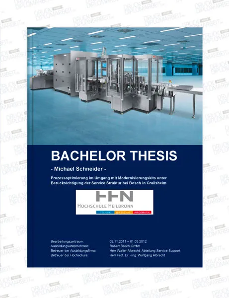Bachelorarbeit drucken und binden mit Hardcover- oder Softcover-Bindung.