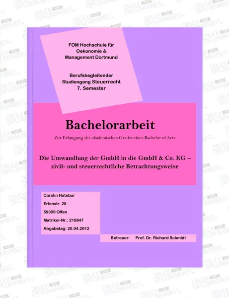 Bachelorarbeit drucken und binden mit Hardcover- oder Softcover-Bindung.